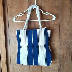 Lacome Blue White Striped Rope Handle Tote Bag NWT